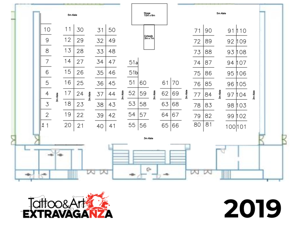Tattoo and Art Extravaganza Floor Plan